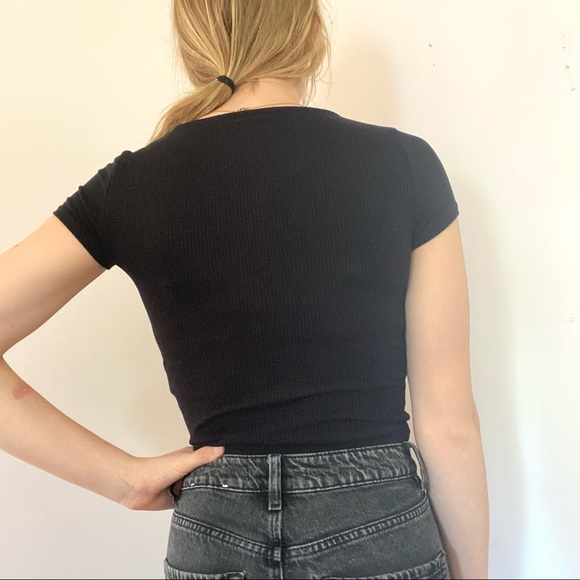 Garage Black Tee with Quarter Length Zipper XS - Picture 3 of 6